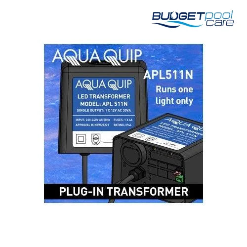 Aquaquip Transformer 12Volt 1 x 30Va (plug in) - Budget Pool Care