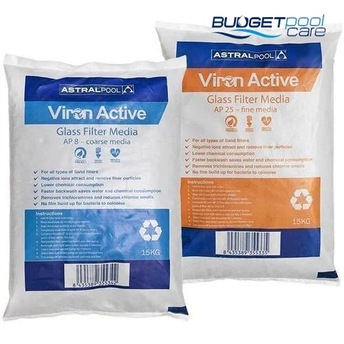 Viron Active Glass Media-Filter Media-AstralPool-SUPER Fine - 15Kg Bag-Budget Pool Care