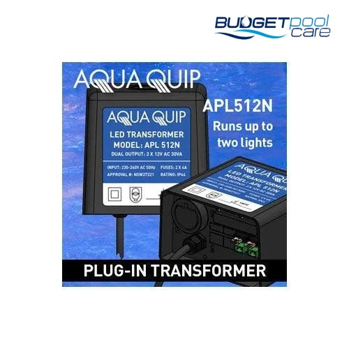 Aquaquip LED Transformer 2 x 30VA - Plug In - Budget Pool Care