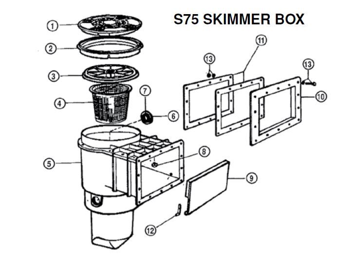 Waterco S75 MK2 & Supa Skimmer Deck Lid Sandstone (Genuine)