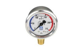 Aussie Gold Filter Pressure Gauge Stainless Steel Lower Mount - Oil Filled