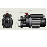 Edgetec® TriFlo 1.0hp Auto-Heat Spa Bath Pump