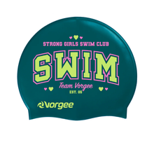 Load image into Gallery viewer, Vorgee Miss Glamour Silicone Swim Cap | Chic Designs | Kids &amp; Teens