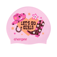Load image into Gallery viewer, Vorgee Miss Glamour Silicone Swim Cap | Chic Designs | Kids &amp; Teens