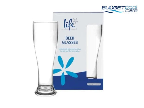 BEER GLASS LIFE (SET OF 2) - Budget Pool Care