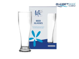 BEER GLASS LIFE (SET OF 2) - Budget Pool Care