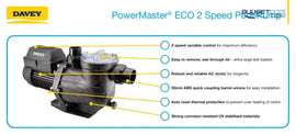 Davey Powermaster® Eco2 Energy Efficientspeed Pool Pump (6 Star Rated 2 Speed Pump) Pumps