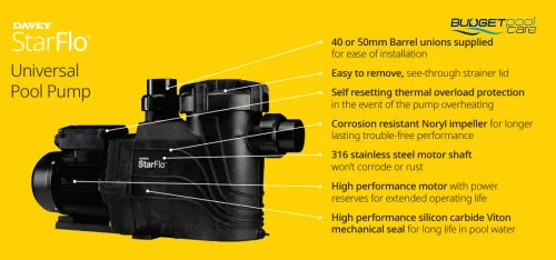 Davey Starflo® Dsf420 Pool Pump (1.5Hp) - Retrofits Astral Hurlcon Ctx/Cx/Tx Viron Reltech Pr