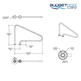 Deck Mounted Stair Rail - Budget Pool Care