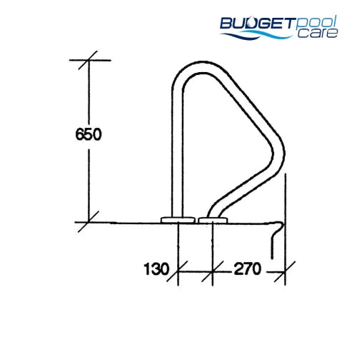 GRAB RAIL POOLDECK G4 FLANGED PAIR - Budget Pool Care