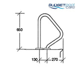 GRAB RAIL POOLDECK G4 FLANGED PAIR