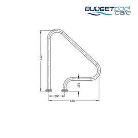 GRAB RAIL SR SMITH FIGURE 4 FLANGED SINGLE - Budget Pool Care