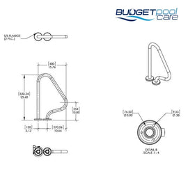 Narrow Figure 4 Pool Grab Rail - Budget Pool Care