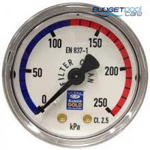 Load image into Gallery viewer, Pressure Gauge Stainless Steel  -  Centre Back Mount - Budget Pool Care