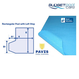 Pavis Kool Pool Cover With Left Hand Step - Budget Pool Care