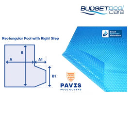 Pavis Solar Pool Covers With Right Hand Step - Budget Pool Care