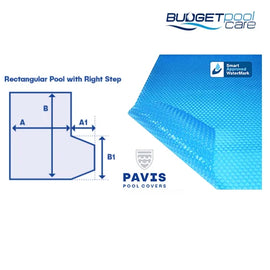 Pavis Solar Pool Covers With Right Hand Step - Budget Pool Care