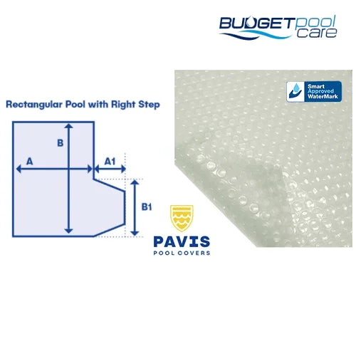 Pavis Solar Pool Covers With Right Hand Step - Budget Pool Care