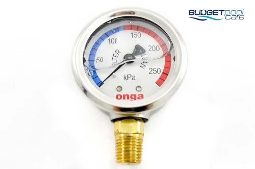 PRESSURE GAUGE ONGA OIL FILLED - Budget Pool Care