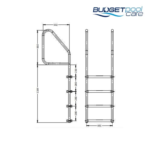 S.R Smith Deck Mount Ladder - Budget Pool Care