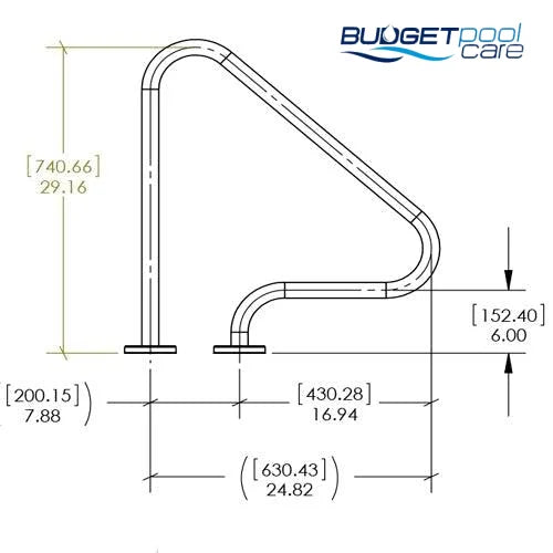 S.R. Smith Figure 4 Grab Rail - Flange / Pair - Budget Pool Care