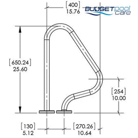 S.R. Smith Narrow Figure 4 Grab Rail - Flange / Single - Budget Pool Care