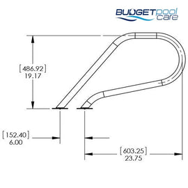 S.R. Smith P Grab Rail - Flange / Single - Budget Pool Care