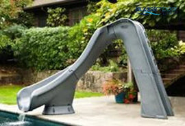 SLIDE TYPHOON LEFT CURVE GREY - Budget Pool Care
