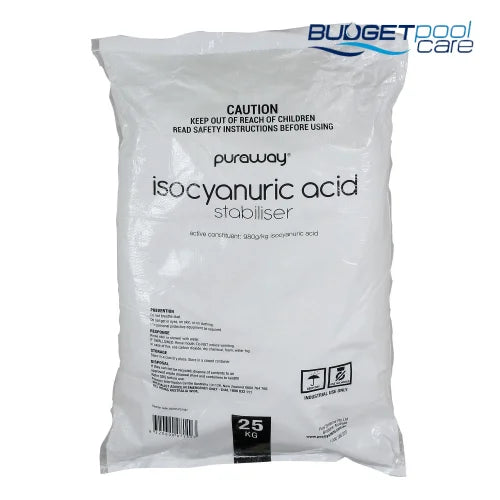 STABILISER GRANULAR PURAWAY 25KG (CYANURIC - Budget Pool Care