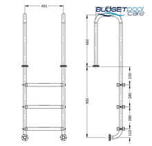 Load image into Gallery viewer, Stainless Steel Ladder Model Lu 3 Steps / Standard