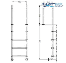Load image into Gallery viewer, Stainless Steel Ladder Model Lu 4 Steps / Standard