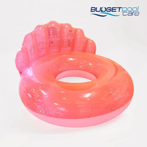 Sunnylife Luxe Pool Ring Shell Neon Coral