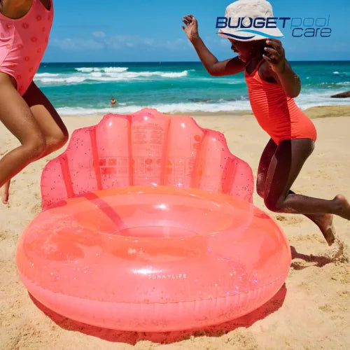 Sunnylife Luxe Pool Ring Shell Neon Coral