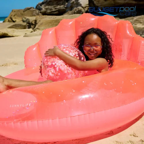 Sunnylife Luxe Pool Ring Shell Neon Coral