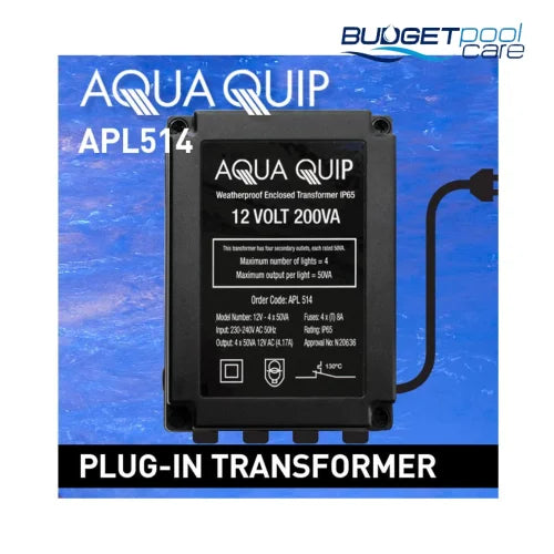 TRANSFORMER AQUAQUIP 12V 4 x 30VA - Budget Pool Care
