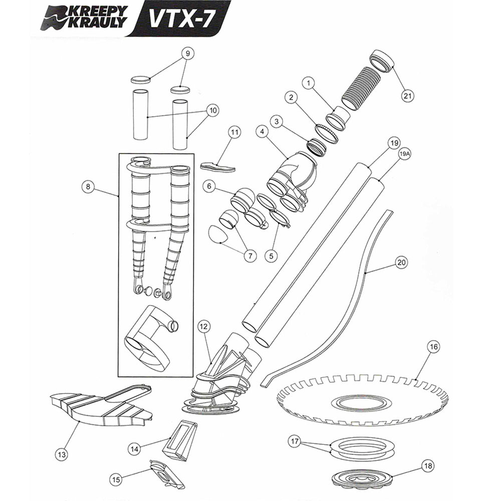 Kreepy Krauly VTX7, Marathon - KK63.2 Smart Skim Spring - Pool Cleaner Spare Part