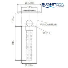 Load image into Gallery viewer, Waterco Main drain with hydrostatic valve and stem - Budget Pool Care