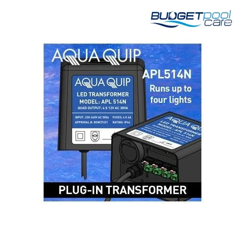Aquaquip LED Transformer 4 x 30VA Plug In - Budget Pool Care